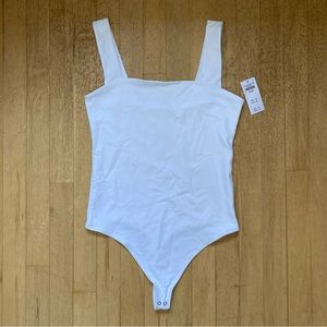 Abercrombie White Thong Bodysuit M